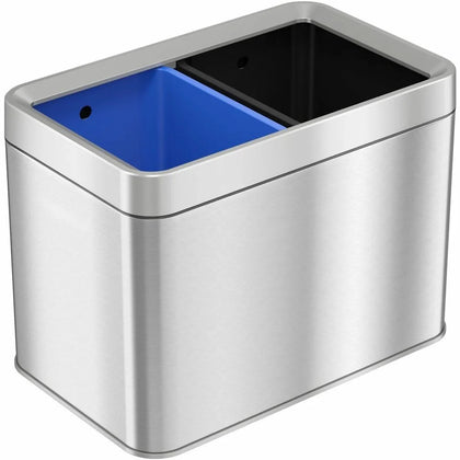 HLS Stainless Steel Multi-compartment Bin Receptacle - 5 gal Capacity - Waste Containers & Lids
