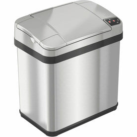 HLS Stainless Steel Sensor Trash Can - 2.50 gal Touchless Bin - Waste Containers & Lids