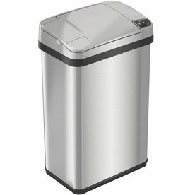 HLS Stainless Steel Sensor Trash Can - 4 gal Touchless - Fingerprint Resistant - Waste Containers & Lids
