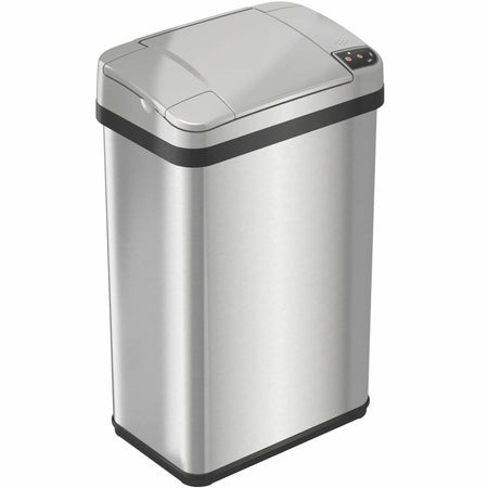 HLS Stainless Steel Sensor Trash Can - 4 gal Touchless - Fingerprint Resistant - Waste Containers & Lids