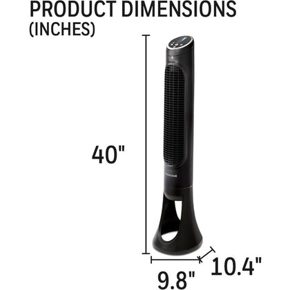 Honeywell QuietSet Tower Fan: 33’’ Diameter 8-Speed Oscillating - Black - Fans