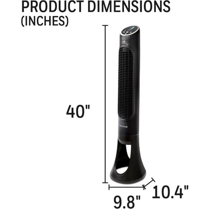 Honeywell QuietSet Tower Fan: 33’’ Diameter 8-Speed Oscillating - Black - Fans