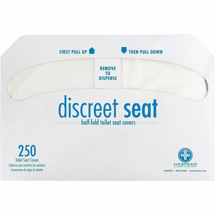 Hospeco Discreet TSC Half-Fold Toilet Seat Covers - Public Restrooms - White - 250/Pack