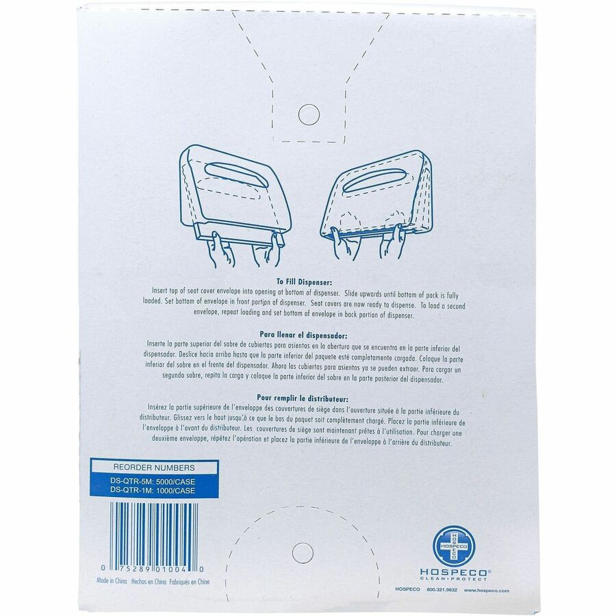 Hospeco Recycled Paper Toilet Seat Covers - Rear