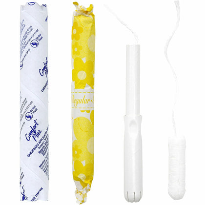 Hospeco Regular Cardboard Applicator Tampons - Comfortable Bulk Pack - Feminine Hygiene Products