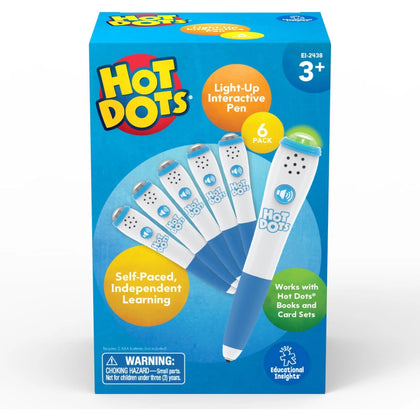 Hot Dots Light-Up Interactive Pen: Learning Toy for Fun Education (6-Pack) - Books & Activities