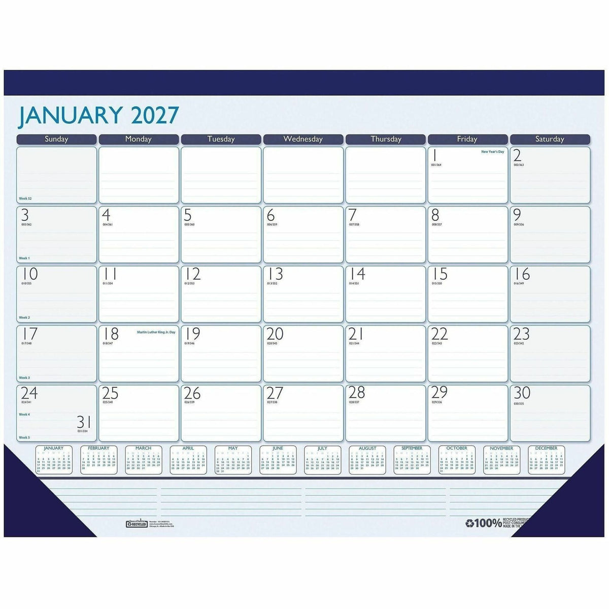 House of Doolittle Contempo Monthly Desk Pad - 2000