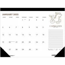 House of Doolittle Zodiac Monthly Desk Pad Calendar 18.5’’ x 13’’ Jan–Dec Single-Page Layout Julian Dates Headband