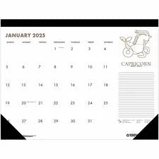 House of Doolittle Zodiac Monthly Desk Pad Calendar 22’’ x 17’’ Jan–Dec Single-Page Layout Julian Dates Headband