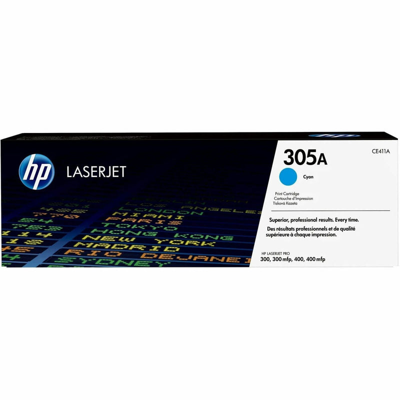 HP 305A (CE411A) Original Standard Yield Laser Toner Cartridge - Single Pack - Cyan - 1 Each - 2000