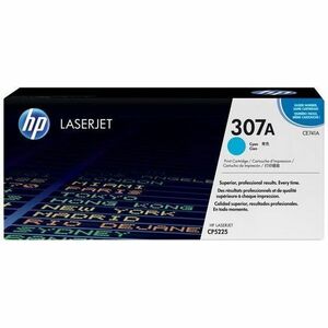 HP 307A (CE741A) Original Laser Toner Cartridge - Single Pack - Cyan - 1 Each - Large