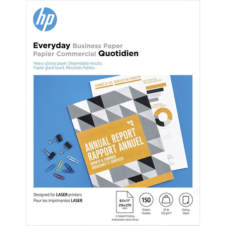 HP 32 lb. Laser Printer Paper: Glossy White 95 Brightness - Copy & Paper