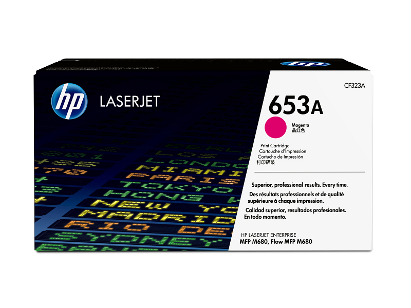 HP 653A (CF323A) Original Laser Toner Cartridge - Single Pack - Magenta - 1 Each