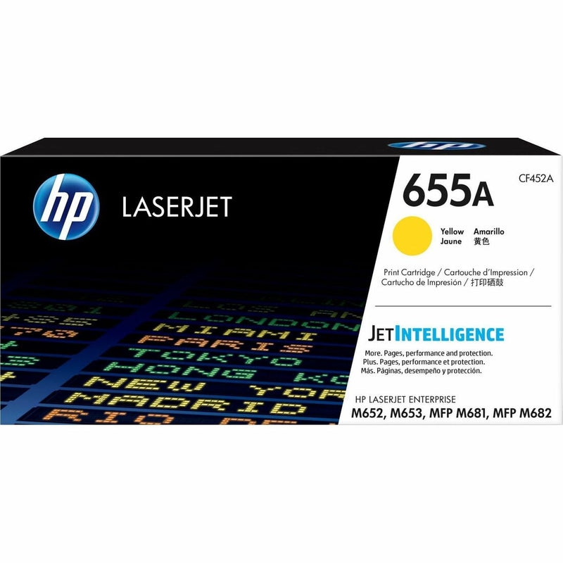 HP 655A (CF452A) Original Laser Toner Cartridge - Yellow - 1 Each - 1100