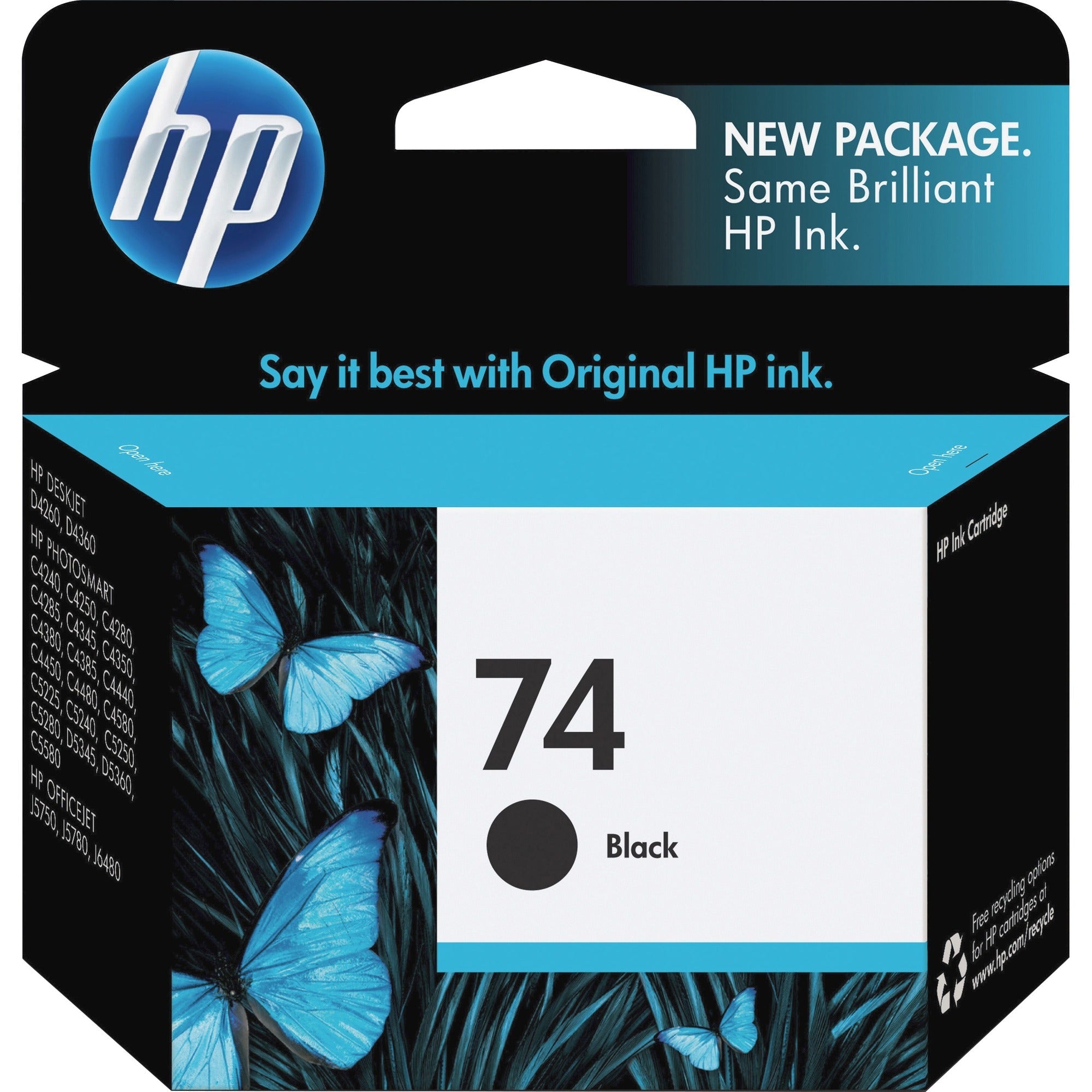 HP 74 (CB335WN) Original Inkjet Ink Cartridge - Black - 1 Each - 2000