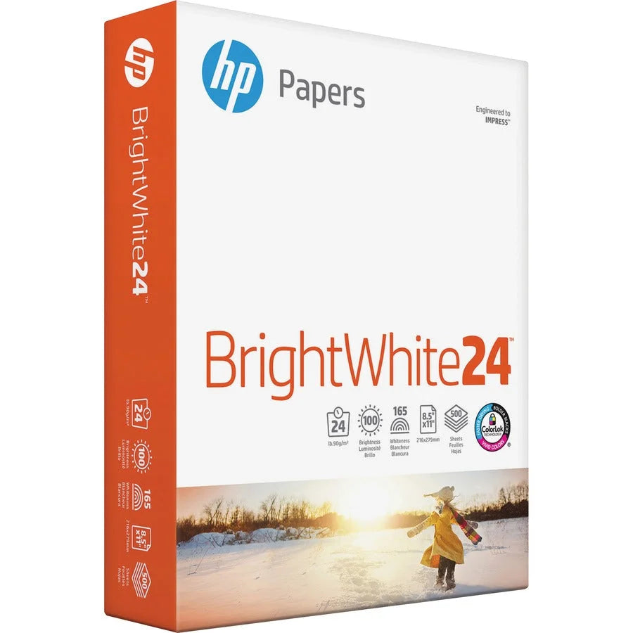 HP BrightWhite24 Office Paper: 100 Brightness Quick Drying Smear Resistant - Copy & Printer Paper