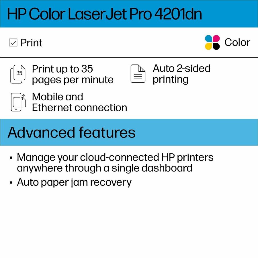 HP LaserJet Pro 4200 4201dn Desktop Wired Laser Printer - Color - Alternate-Image6