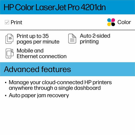 HP LaserJet Pro 4200 4201dn Desktop Wired Laser Printer - Color - Alternate-Image6