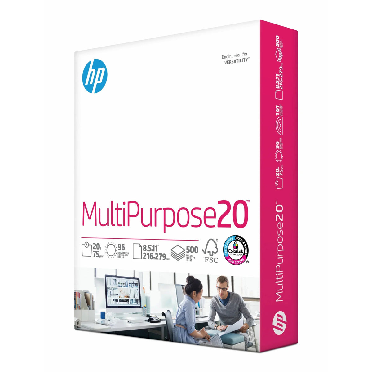 HP Multipurpose Copy Paper: White 96 Brightness Letter Size 20lb Weight - 500 Sheets - & Printer Paper