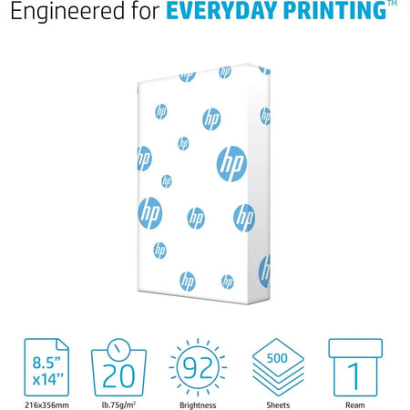 HP Office20 Legal Paper - 92 Brightness 20lb - 500 Sheets - Copy & Printer