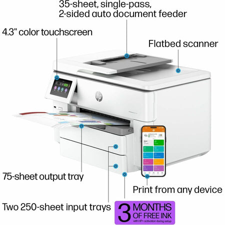 HP Officejet Pro 9730e Wired & Wireless Inkjet Multifunction Printer - Color - Alternate-Image6