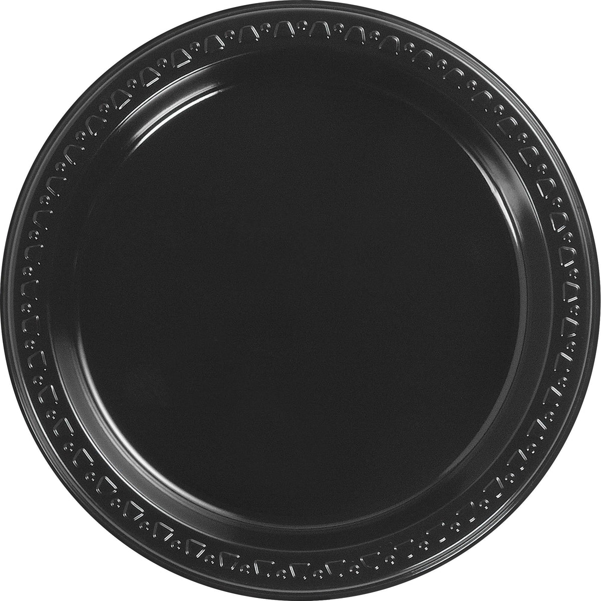 Huhtamaki 9’’ Heavyweight Plates - Diameter - Black - Gloss - Plastic Body - 125 / Pack