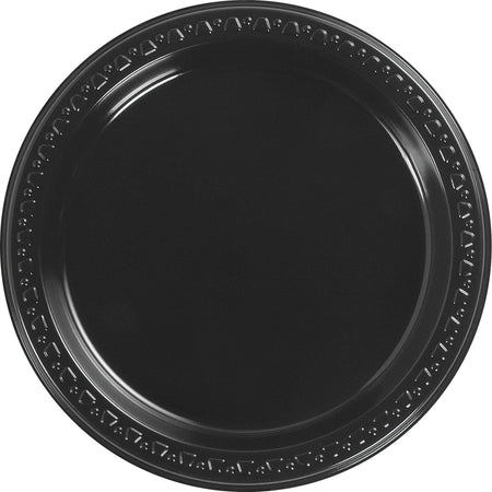 Huhtamaki 9’’ Heavyweight Plates - Diameter - Black - Gloss - Plastic Body - 125 / Pack
