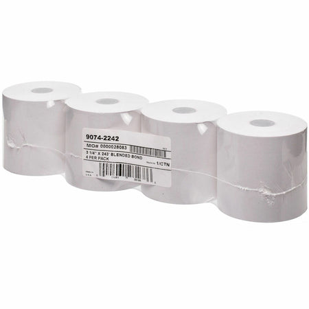ICONEX 1-ply Blended Bond Paper POS Receipt Roll - 3 15/64’’ x 243 ft - White - 4 / Pack - Register / Thermal Receipts