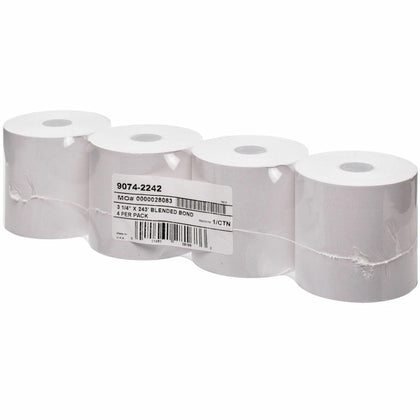ICONEX Blended Bond Paper POS Receipt Roll - White - 4 Pack - Register / Thermal Receipts
