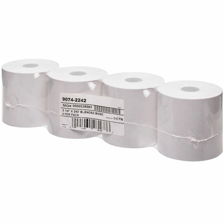 ICONEX Blended Bond Paper POS Receipt Roll - White - 4 Pack - Register / Thermal Receipts