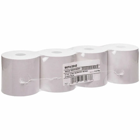 ICONEX Blended Bond Paper POS Receipt Roll - White - 4 Pack - Register / Thermal Receipts