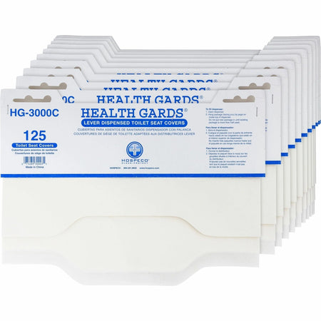 Impact Lever Dispensed Seat Covers - White Paper - 125/Pack - 24/Carton - Toilet