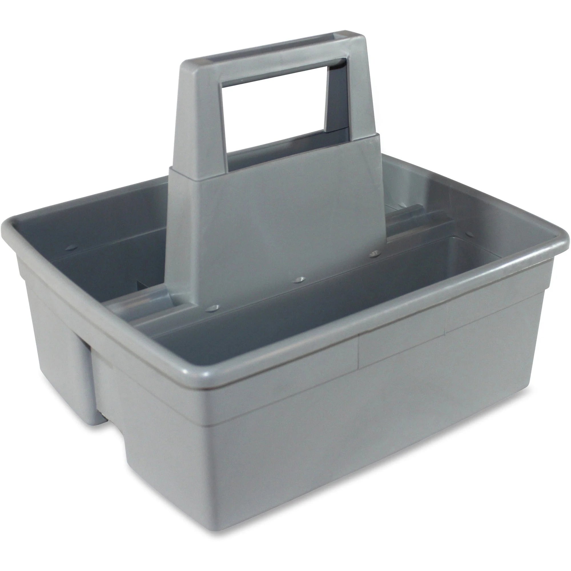 Impact Maids’ Basket - 2 Compartment Heavy Duty Organizer - Gray Plastic - Cleaning/Utility Carts