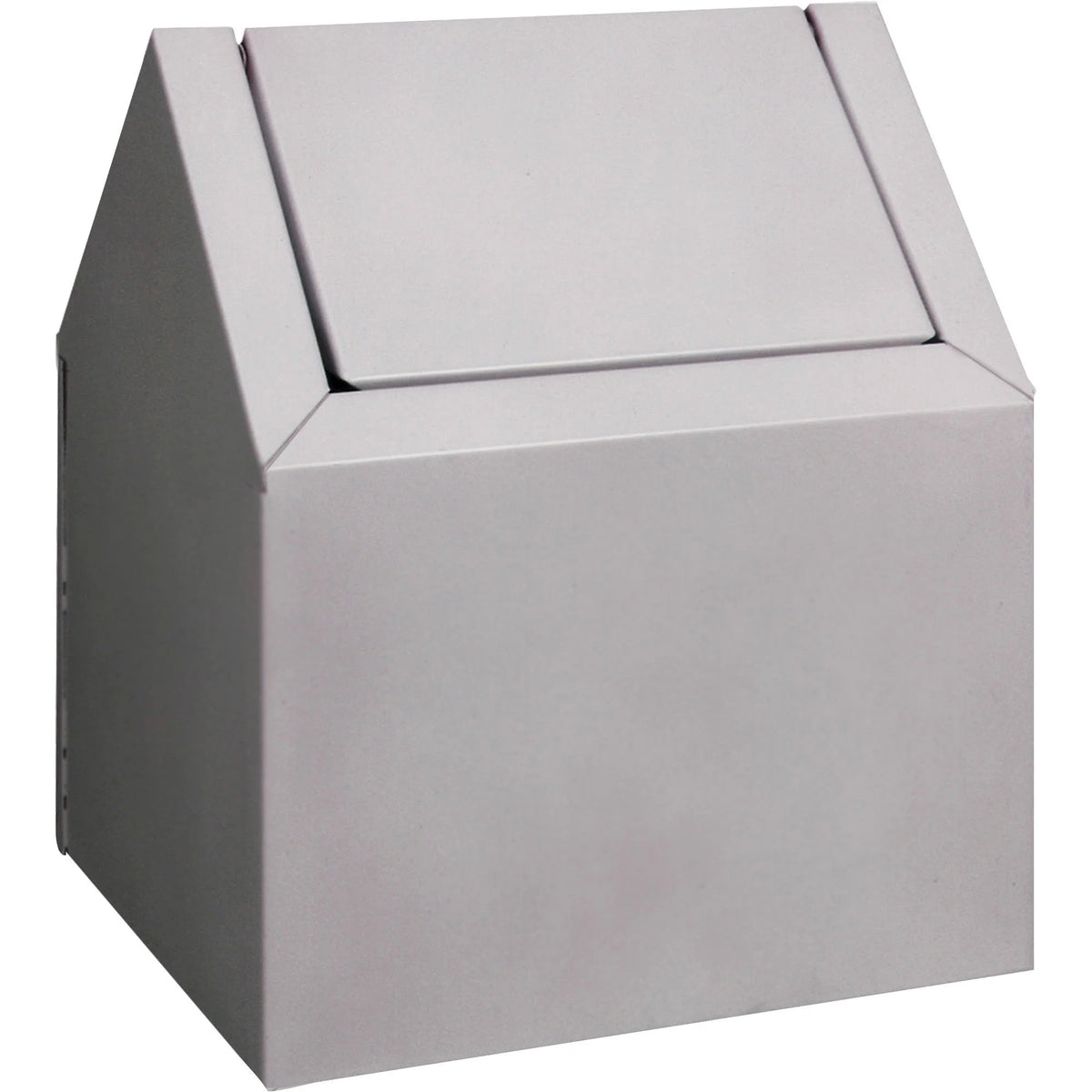 Impact Swing Lid Freestanding Sanitary Disposal Unit - Metal White - 6/Carton - Waste Containers & Lids