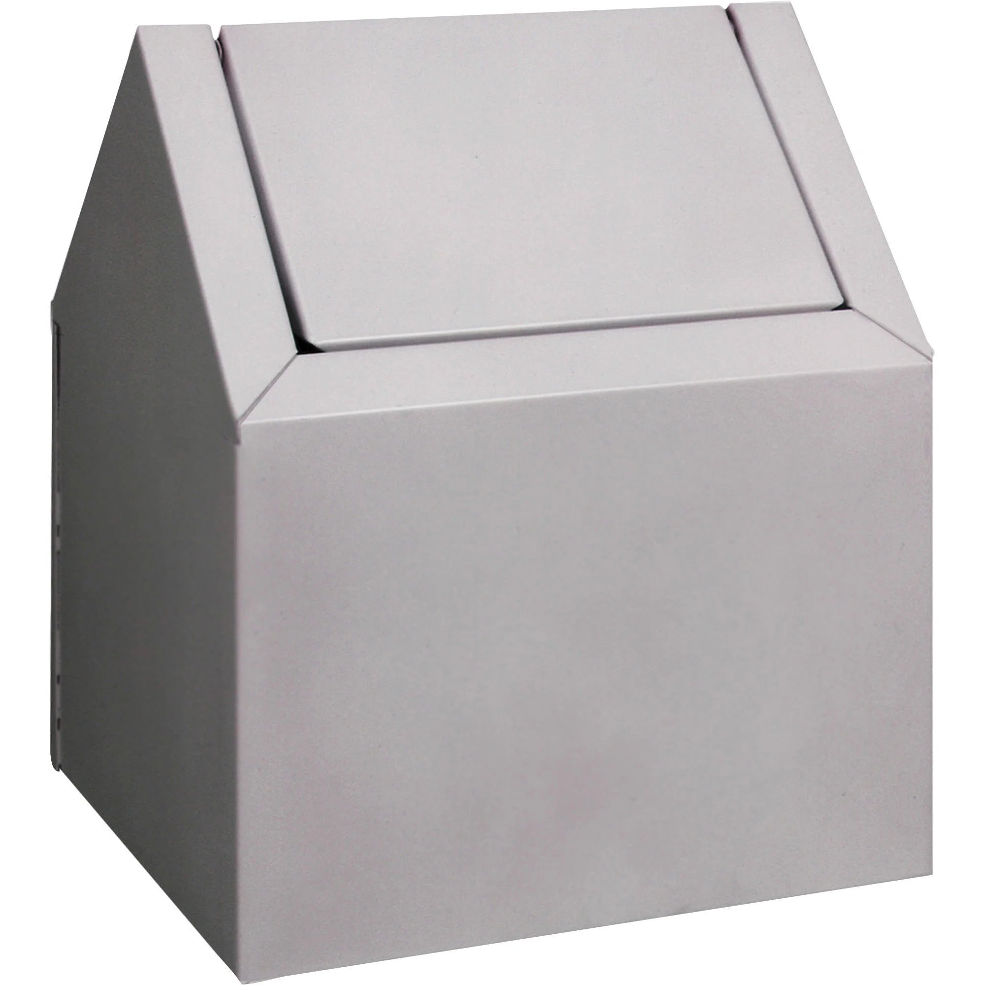 Impact Swing Lid Freestanding Sanitary Disposal Unit - Metal White - 6/Carton - Waste Containers & Lids