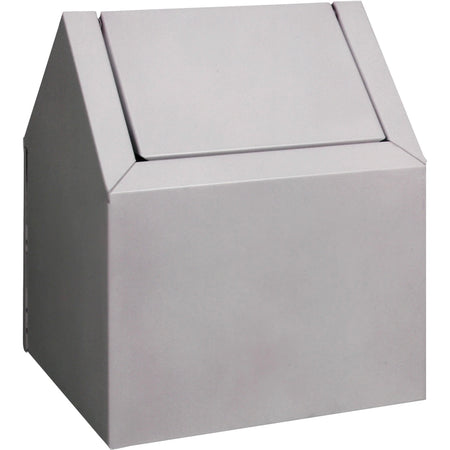 Impact Swing Lid Freestanding Sanitary Disposal Unit - Metal White - 6/Carton - Waste Containers & Lids