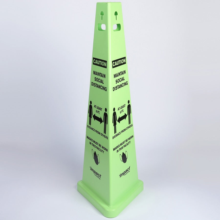 Impact TriVu Social Distancing 3 Sided Safety Cone - Top