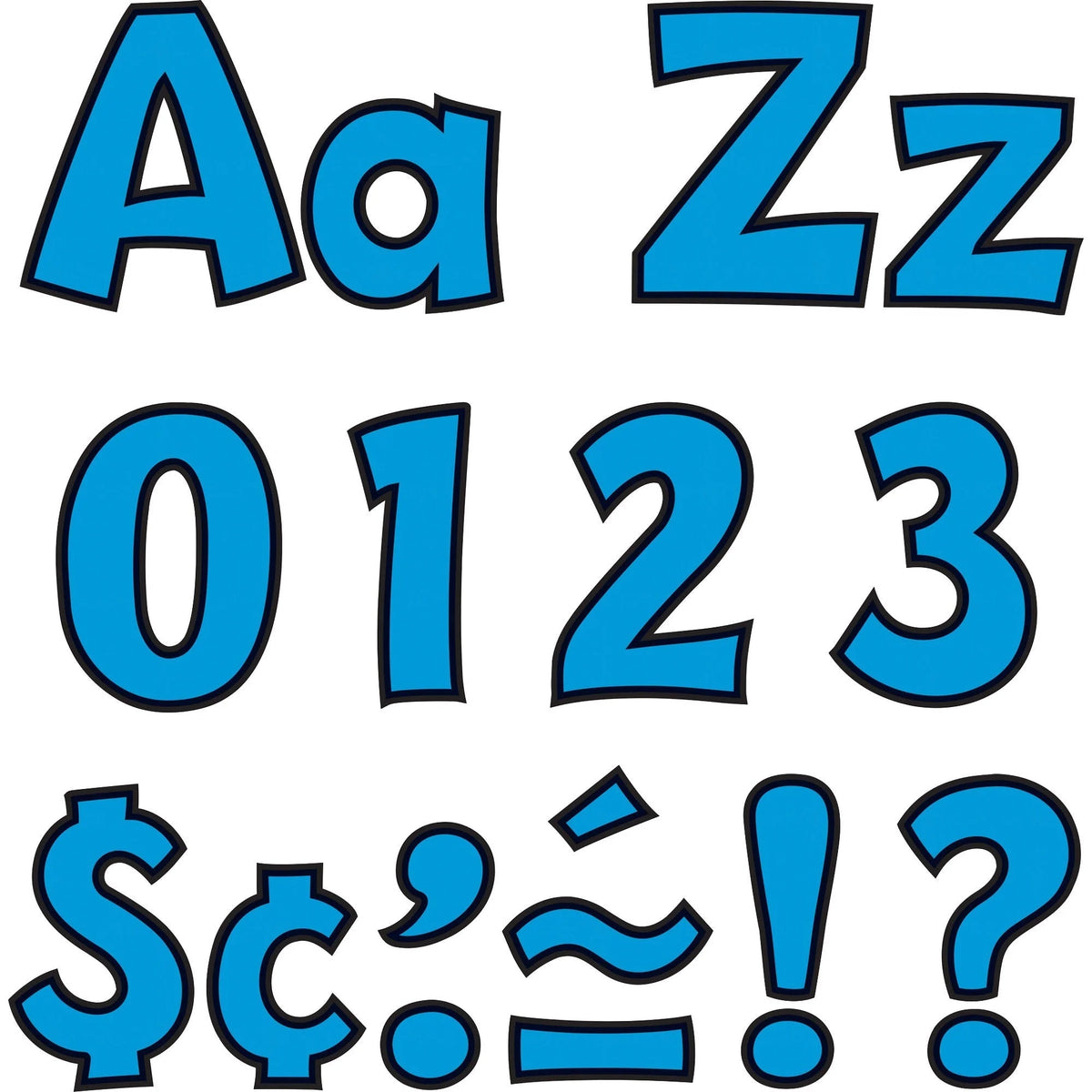 Information in Trend 4’’ Ready Letter Combo Pack - Playful Pin-up Style - Blue - 216/Pack - Letters & Numbers