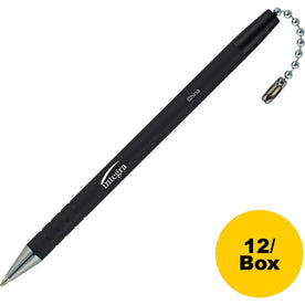 Integra Antimicrobial Counter Pen: Black Ink Rubber Barrel - 12/Box - Pens