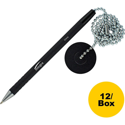 Integra Antimicrobial Rubber Barrel Counter Pen - Black Ink - Pack of 12 - Pens