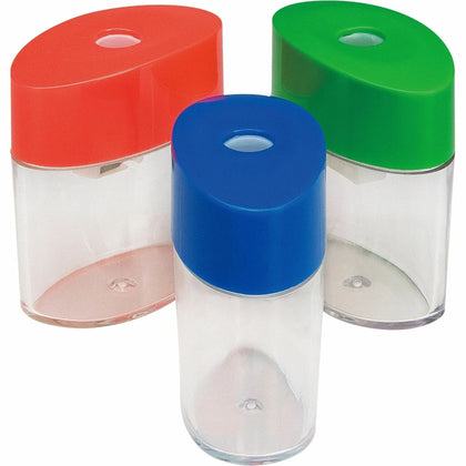Integra Assorted Color Oval Plastic Sharpeners - Convenient Handheld Sharpener