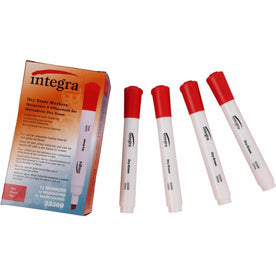 Integra Chisel Point Dry-erase Markers - Red Ink - 1 Dozen - & Dry-Erase