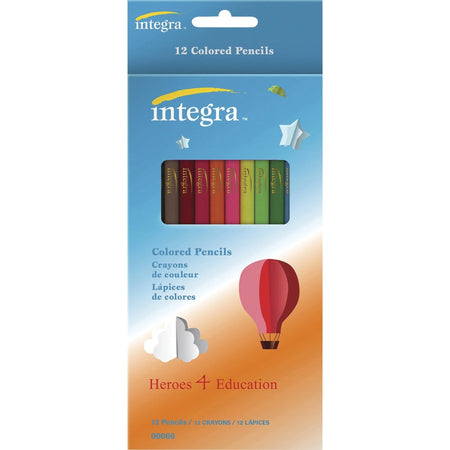 Integra Colored Pencil Set - 12 Vibrant Colors - Specialty Marking & Pencils