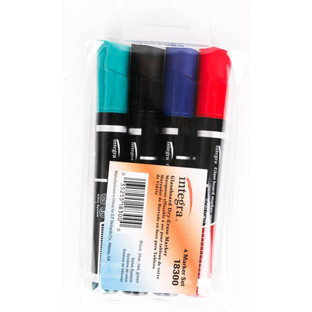 Integra Dry-Erase Markers: Erasable Ink Assorted Colors - 4 Pack - Markers &