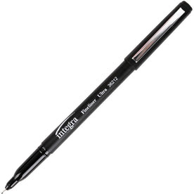 Integra Fineliner Ultra Fine Permanent Markers - Black Ink 12 Pack - & Dry-Erase