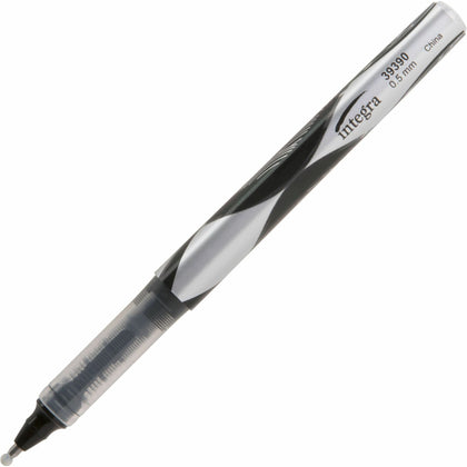 Integra Liquid Ink Rollerball Pens: 0.5mm Extra Fine Point Black Metal Tip - Pens
