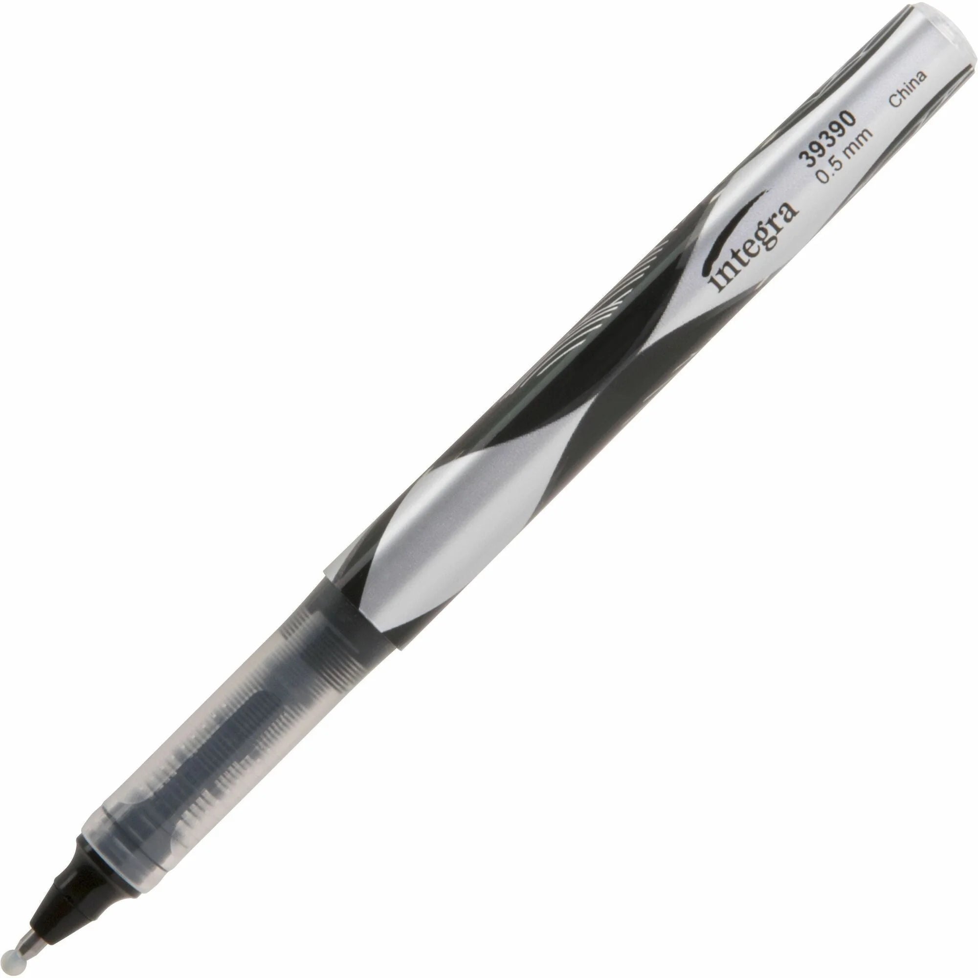 Integra Liquid Ink Rollerball Pens: 0.5mm Extra Fine Point Black Metal Tip - Pens