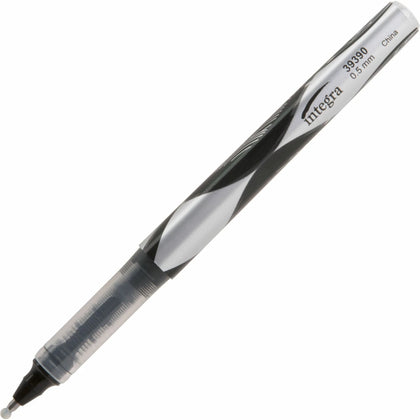 Integra Liquid Ink Rollerball Pens: 0.5mm Extra Fine Point Black Metal Tip - Pens