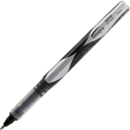 Integra Liquid Ink Rollerball Pens: 0.7mm Fine Point Black Metal Tip - Pens