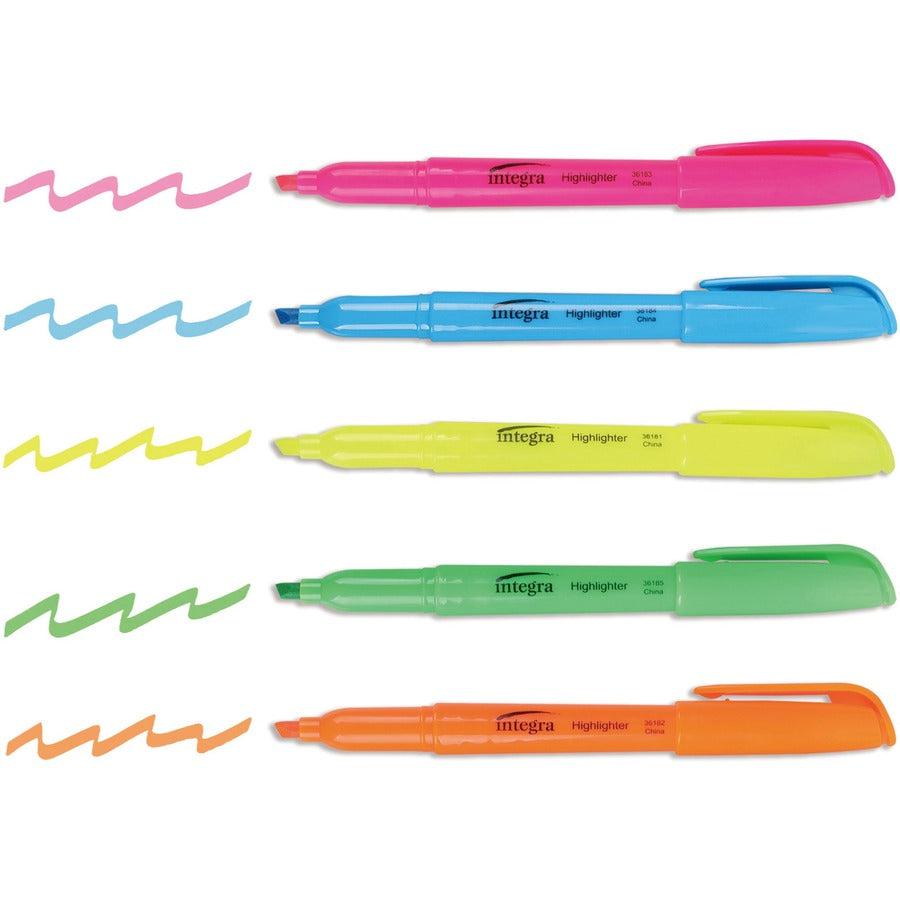 Integra Pen Style Fluorescent Highlighters - Front